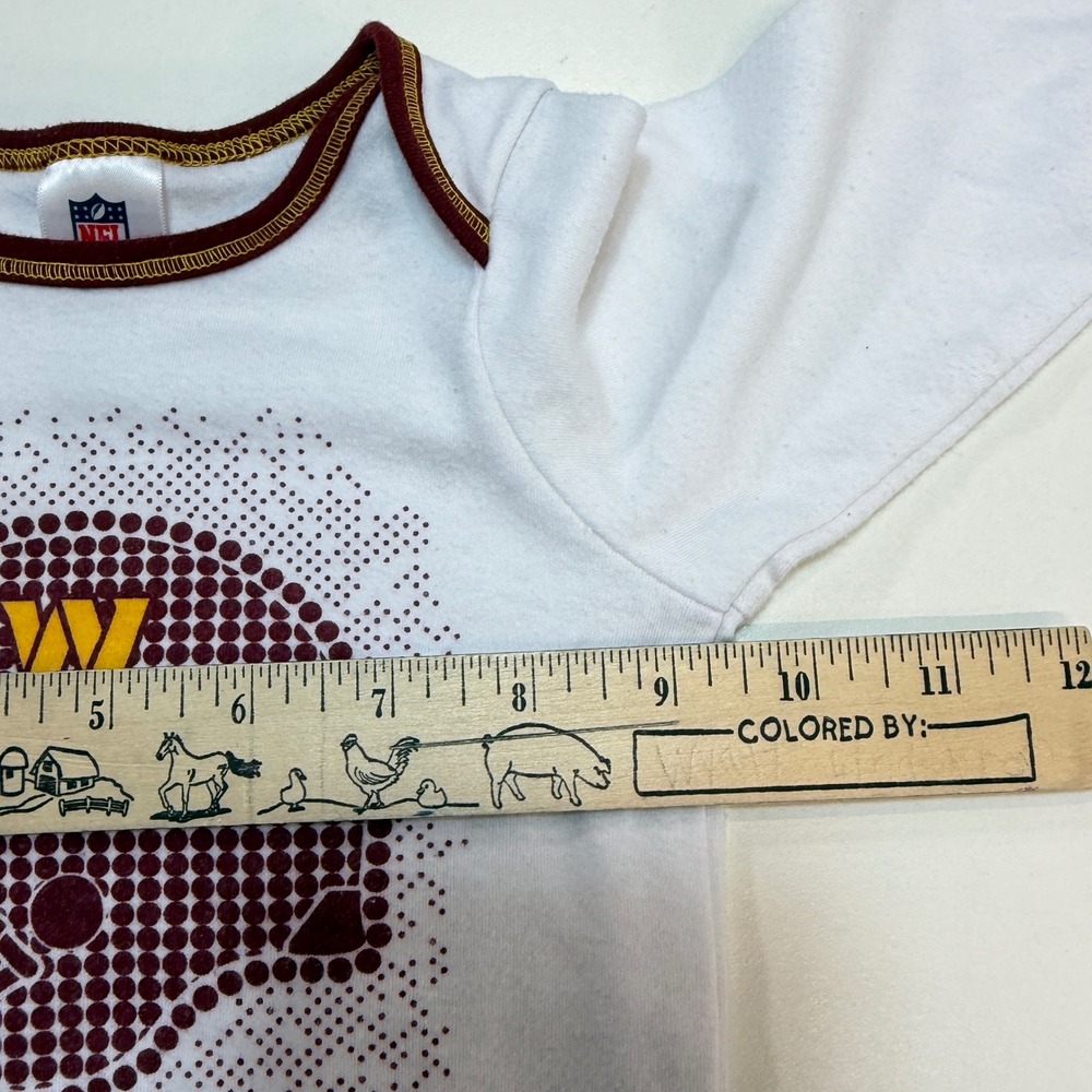 Washington Commanders NFL Team Apparel Bodysuit Kids 3-6M White Long Sleeve - Picture 7 of 8